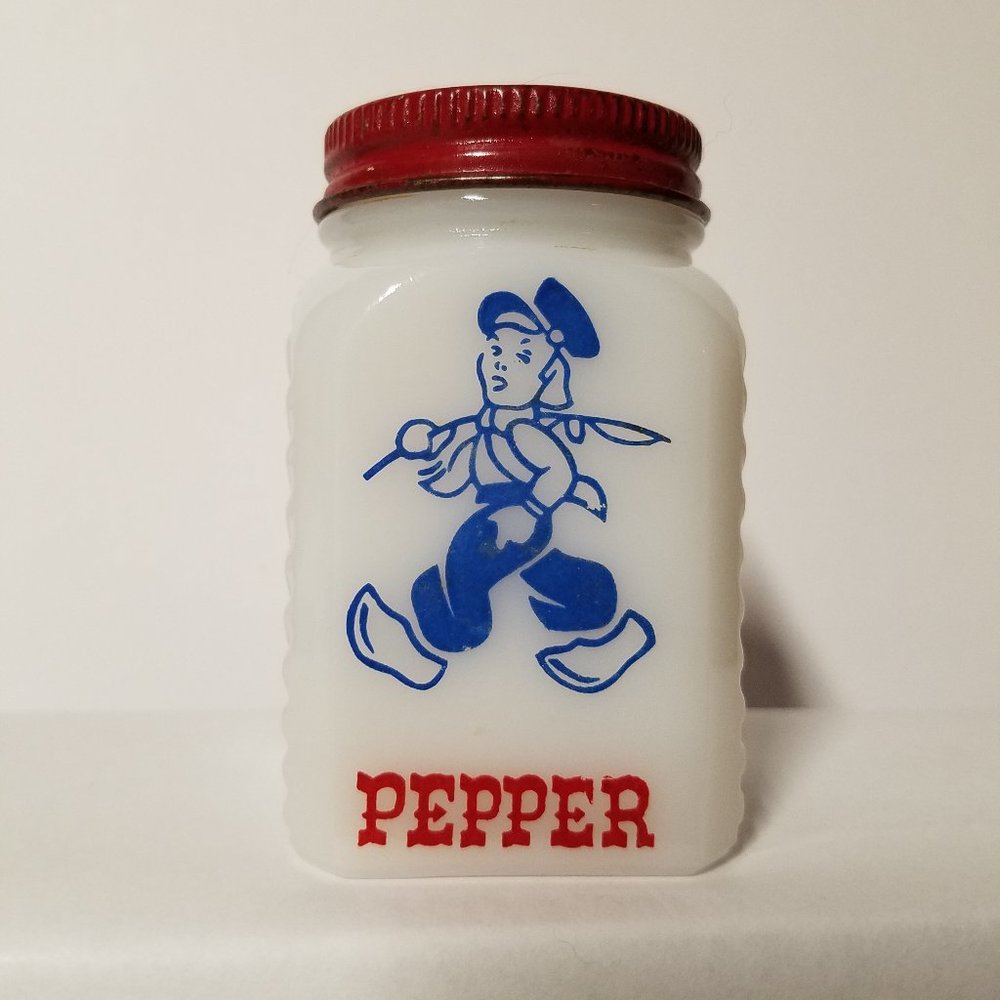 Hazel Atlas Milk Glass Dutch Boy Pepper Shaker